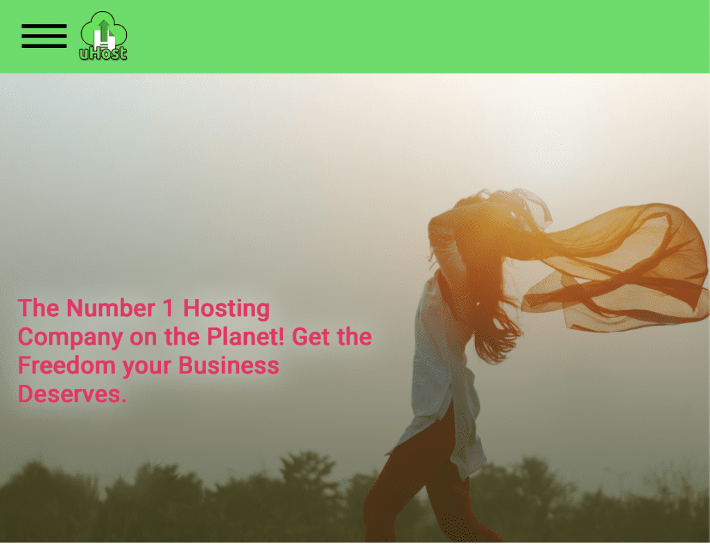 uHost web hosting site.